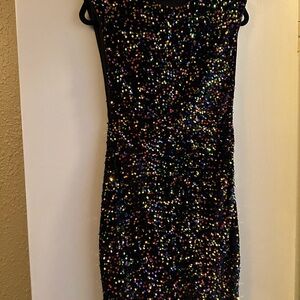 Elegant Multicolor Sequin Dress